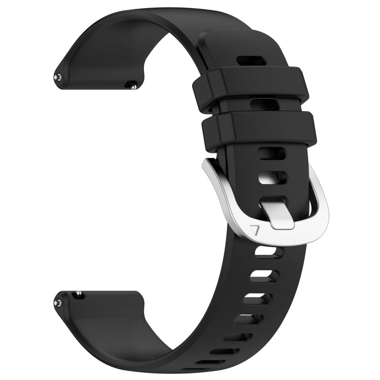 For Huawei Watch GT4 46mm 22mm Liquid Glossy Silver Buckle Silicone Watch Band(Black)