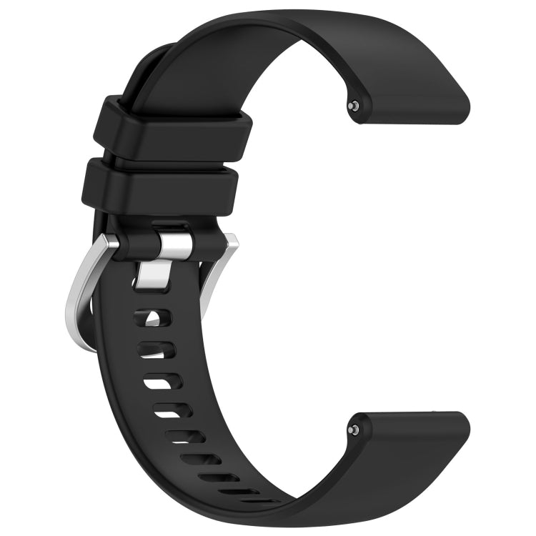For Huawei Watch GT4 46mm 22mm Liquid Glossy Silver Buckle Silicone Watch Band(Black)