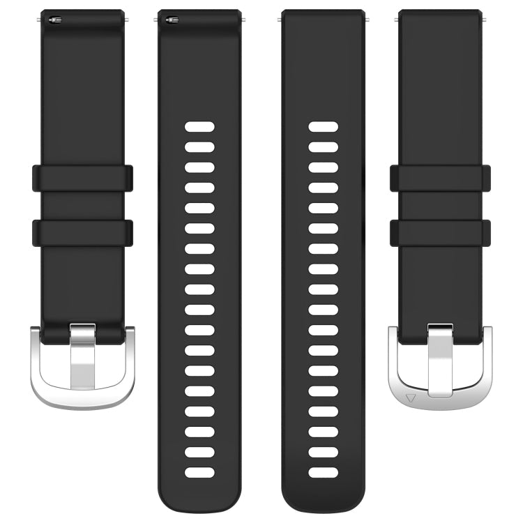 For Huawei Watch GT4 46mm 22mm Liquid Glossy Silver Buckle Silicone Watch Band(Black)