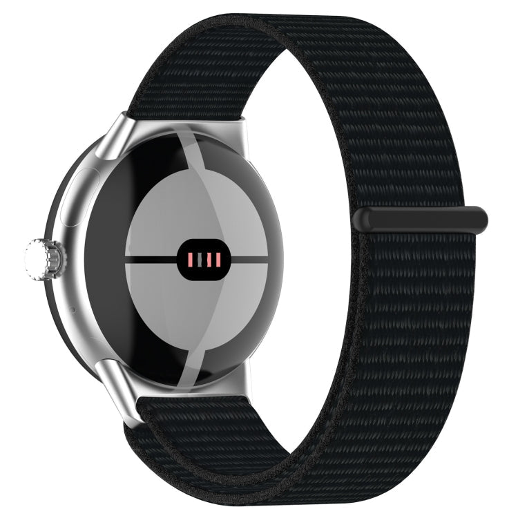 For Google Pixel Watch 2 Nylon Braided Watch Band(Black)