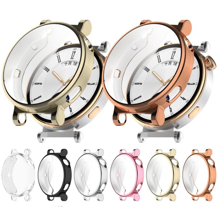 For Huawei Watch GT4 46mm Full Coverage TPU Electroplated Watch Protective Case(Transparent White)