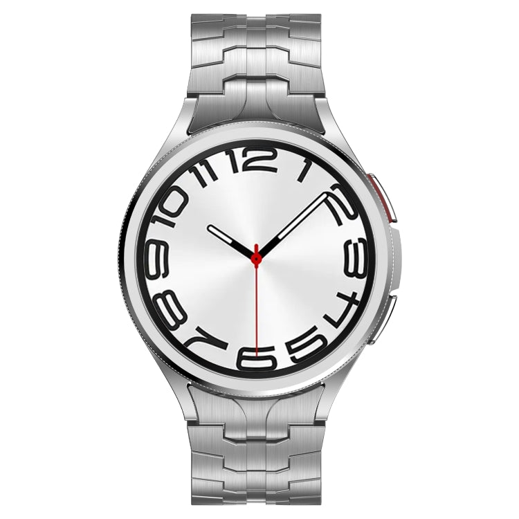 Lron Man Curved Connection Stainless Steel Watch Band, For Samsung Galaxy Watch6 Classic 43 / 47mm, For Samsung Galaxy Watch 6 40 / 44mm, For Samsung Galaxy Watch 5 40 / 44mm, For Samsung Galaxy Watch 5 Pro, For Samsung Galaxy Watch 4 40 / 44mm        ...