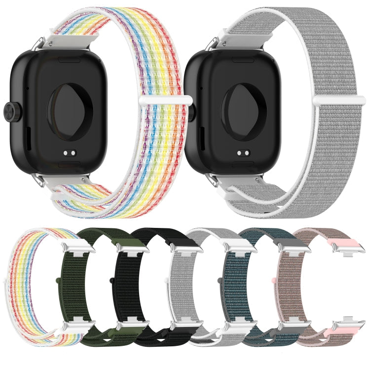 For Redmi Watch 4 Nylon Loop Metal Connector Watch Band(Black)