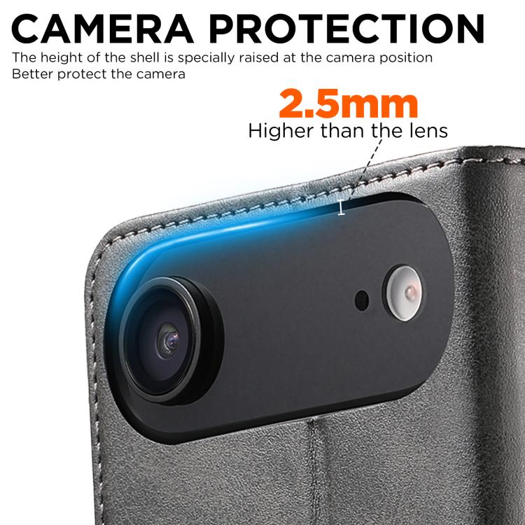 Suteni Calf Texture Horizontal Flip Leather Phone Case, For iPhone Air, For iPhone 16 Pro Max, For iPhone 16 Pro, For iPhone 16 Plus, For iPhone 16, For iPhone 15 Pro Max