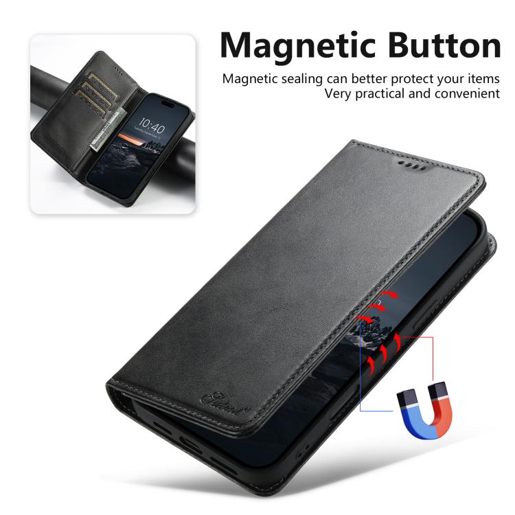 Suteni Calf Texture Horizontal Flip Leather Phone Case, For iPhone 18, For iPhone 18 Pro, For iPhone 18 Pro Max, For iPhone 17 Pro Max, For iPhone 17 Pro, For iPhone 17