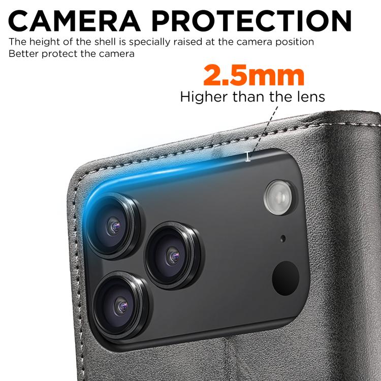 Suteni Calf Texture Horizontal Flip Leather Phone Case, For iPhone 18, For iPhone 18 Pro, For iPhone 18 Pro Max, For iPhone 17 Pro Max, For iPhone 17 Pro, For iPhone 17