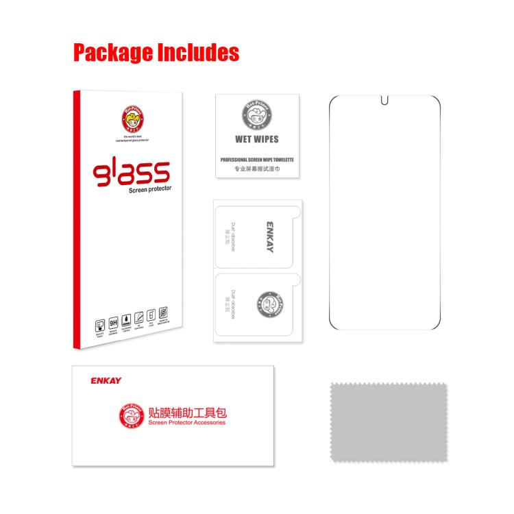 ENKAY 0.18mm High Aluminum-silicon Tempered Glass Film, Support Ultrasonic Fingerprint Unclock, For Galaxy S26 FE 5G, For Galaxy S26+ 5G, For Galaxy S26 Ultra 5G, For Galaxy S26 5G, For Galaxy S25 Edge 5G, For Galaxy S25 Ultra 5G, For Galaxy S24 Ultra ...