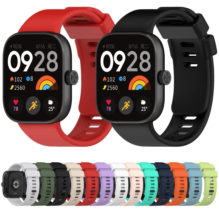 For Redmi Watch 4 Solid Color Silicone Sports Watch Band(Dark Green)