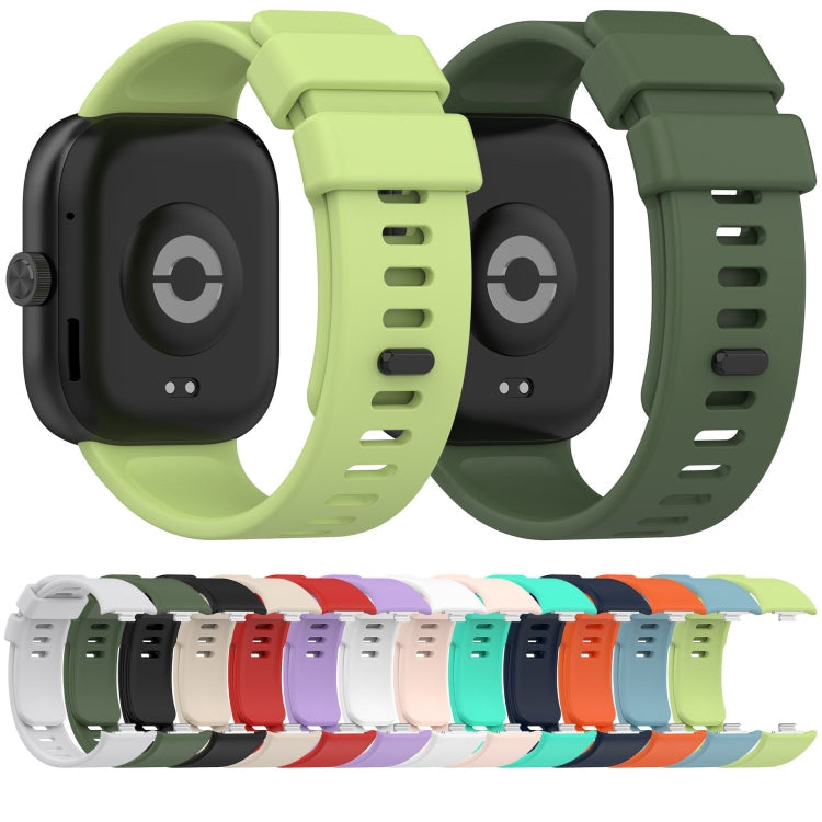 For Redmi Watch 4 Solid Color Silicone Sports Watch Band(Dark Green)
