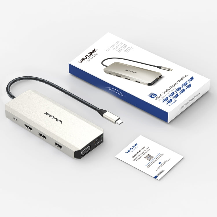 WAVLINK WL-UMD301 12 in 1 Multi-port Adapter 2*HDMI+1*VGA Triple Display USB-C Hub Dock, WL-UMD301