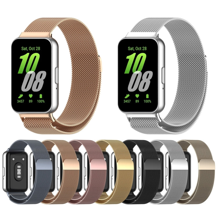 For Samsung Galaxy Fit 3 Milanese Metal Steel Mesh Watch Band(Silver)