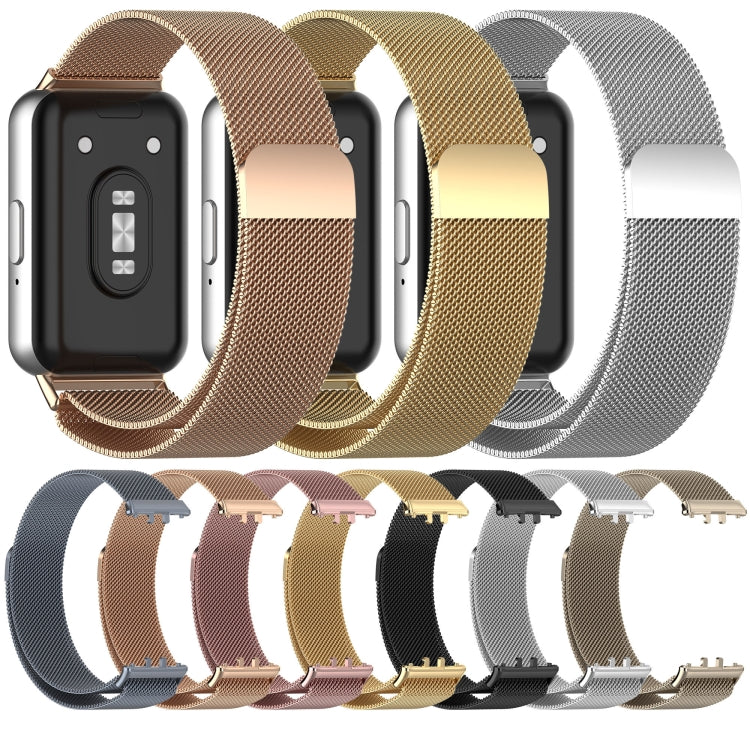 For Samsung Galaxy Fit 3 Milanese Metal Steel Mesh Watch Band(Silver)