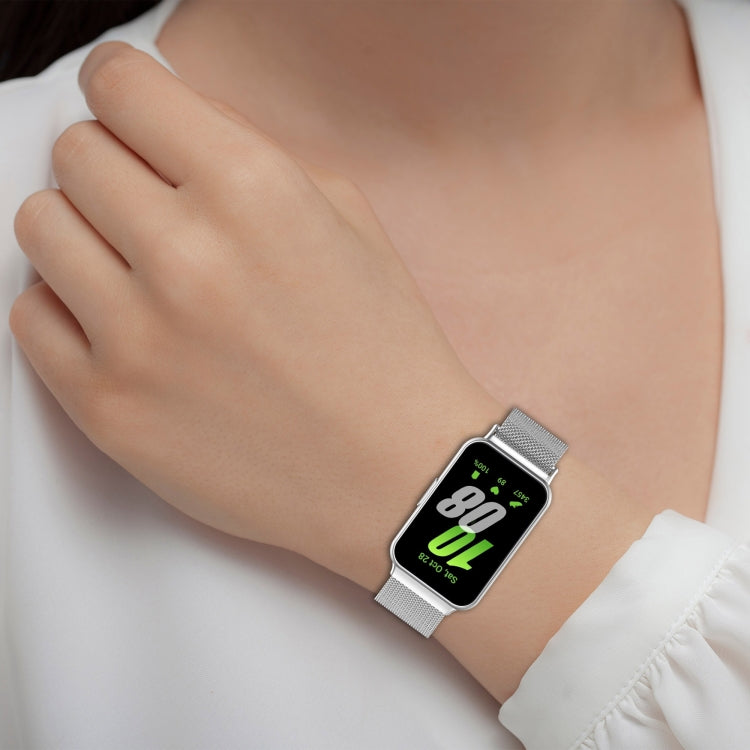 For Samsung Galaxy Fit 3 Milanese Metal Steel Mesh Watch Band(Silver)
