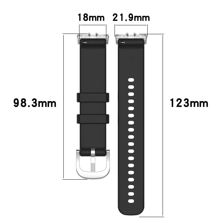 For Samsung Galaxy Fit 3 SM-R390 Metal Connector Liquid Glossy Silicone Watch Band(Black)