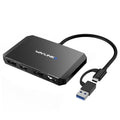 WAVLINK WL-UG69DH2 Dual Monitor USB+Type-C to Dual 4K HD DisplayPort Adapter Splitter, WL-UG69DH2