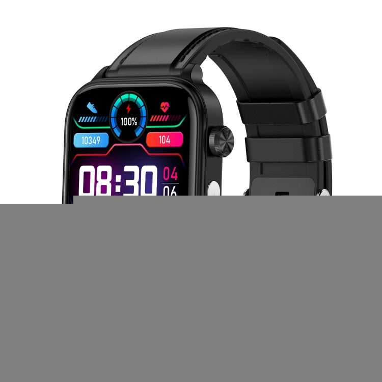 ET570 1.96 inch Color Screen Smart Watch Leather Strap, Support Bluetooth Call / ECG