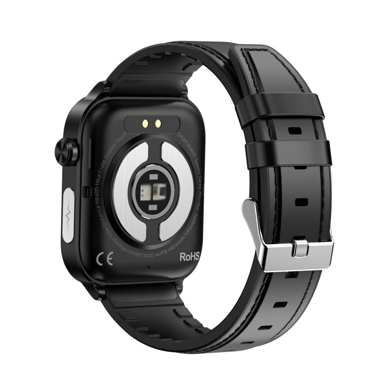 ET570 1.96 inch Color Screen Smart Watch Leather Strap, Support Bluetooth Call / ECG