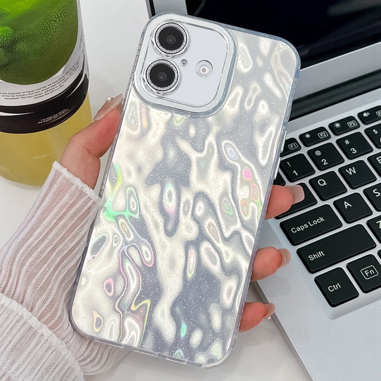 Plating Glitter Texture TPU Phone Case with Lens Film, For iPhone 16 Plus