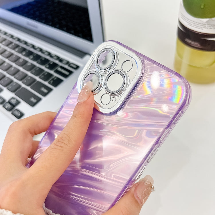 Plating Glitter Texture TPU Phone Case with Lens Film, For iPhone 16 Pro