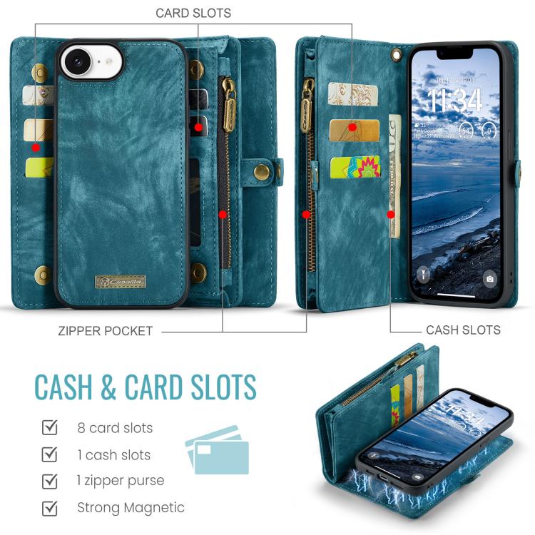 CaseMe 008 Detachable Multifunctional Leather Phone Case, For iPhone 17e / 16e, For iPhone 17 Pro Max, For iPhone 17 Pro, For iPhone 17