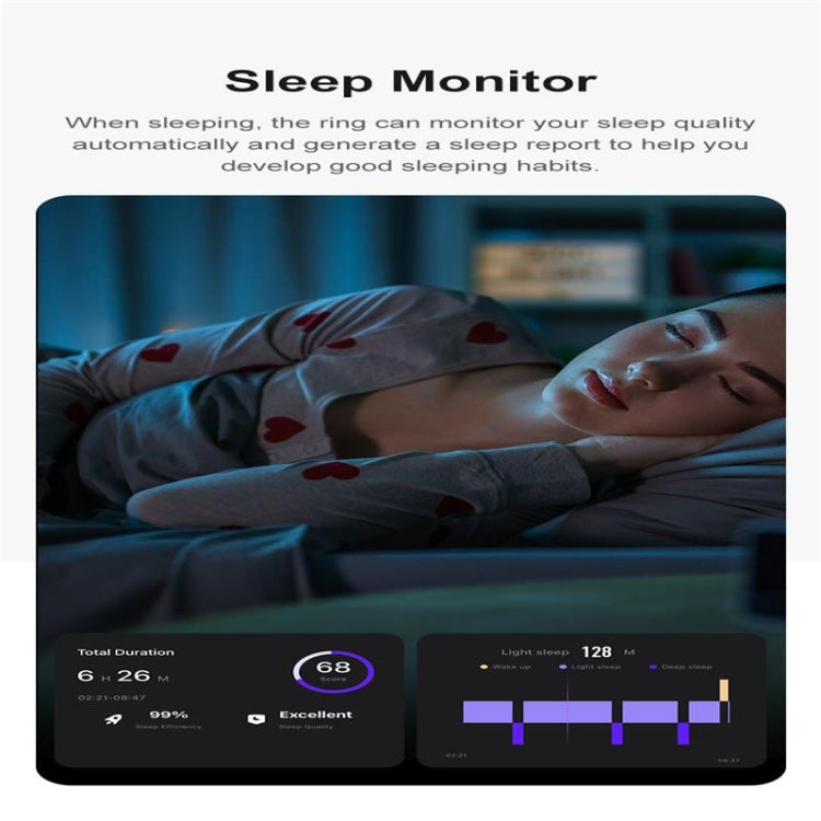 R09 SIZE 9 Smart Ring, Support Heart Rate / Blood Oxygen / Sleep Monitoring / Multiple Sports Modes