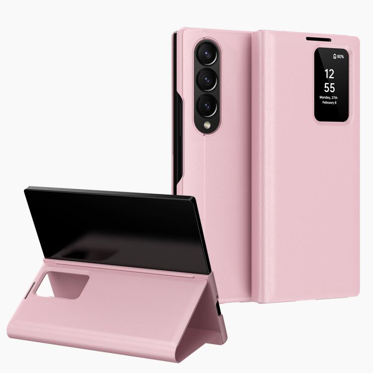 Smart View Window Leather Phone Case with Card Slot, For Samsung Galaxy Z Fold3 5G