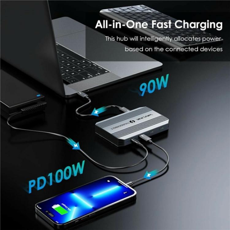 WAVLINK UTD49T 100W PD Input USB-A High Speed Data Transfer Adapter Thunderbolt 4 Hub, UTD49T