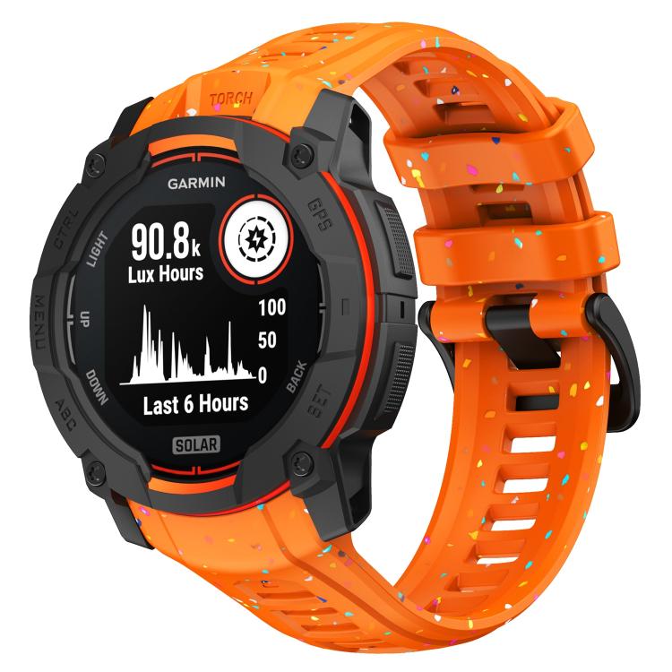 Eco-Friendly Granular Colorful Dots Silicone Watch Band, For Garmin Instinct 3 AMOLED / Solar 50mm, For Garmin Instinct 3 AMOLED / Solar 45mm