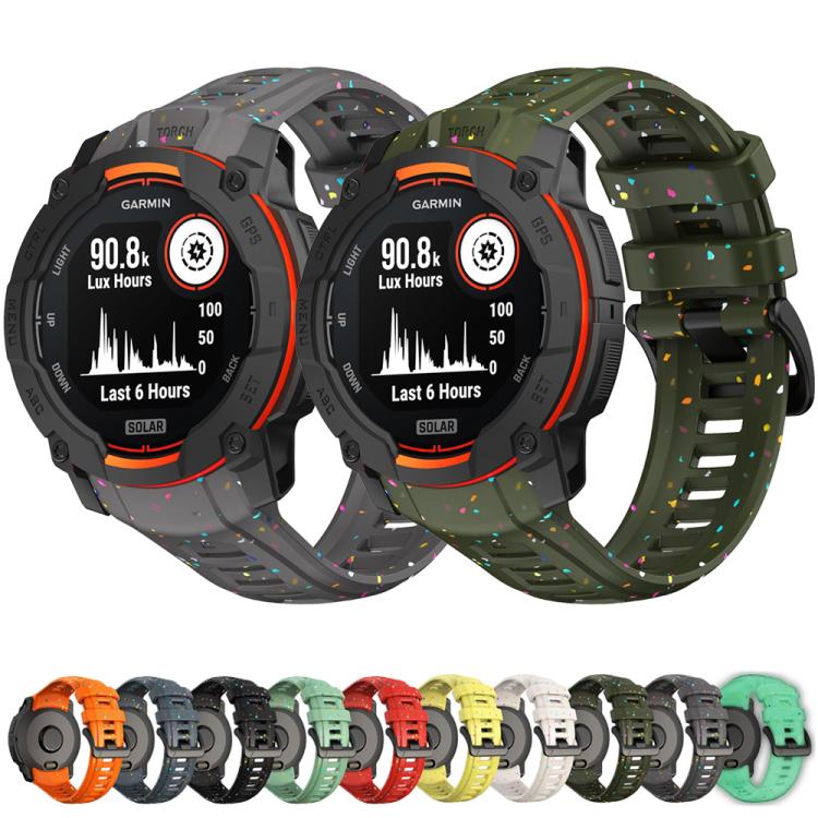 Eco-Friendly Granular Colorful Dots Silicone Watch Band, For Garmin Instinct 3 AMOLED / Solar 50mm, For Garmin Instinct 3 AMOLED / Solar 45mm