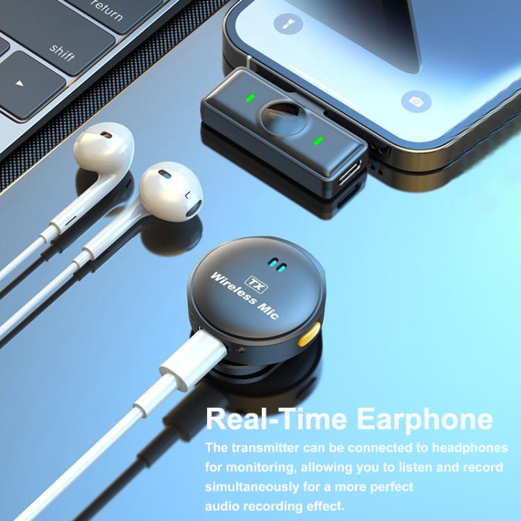 DS-Q8 Wireless Lavalier Noise Reduction Microphone, USB-C Receiver, 8 Pin Receiver