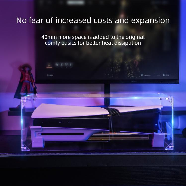 Acrylic Horizontal Mounting Transparent Dust Cover for PS5 Pro / PS5 Slim, For Sony PS5 Pro / PS5 Slim