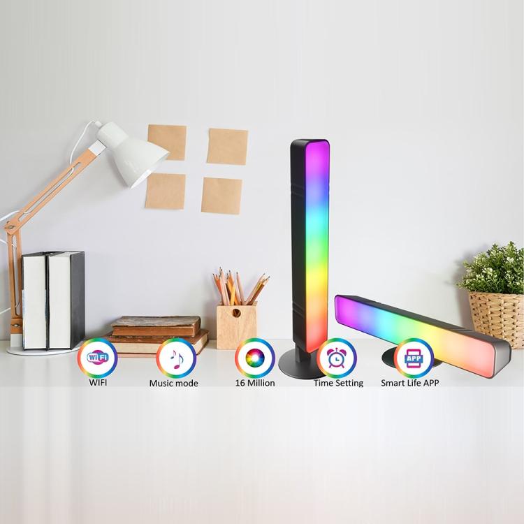 D04 2pcs Bluetooth Version Sound Pickup RGB Desktop Ambient Light Smart Gaming Light Bar