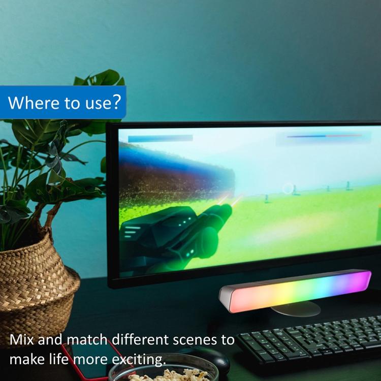 D04 2pcs Bluetooth Version Sound Pickup RGB Desktop Ambient Light Smart Gaming Light Bar
