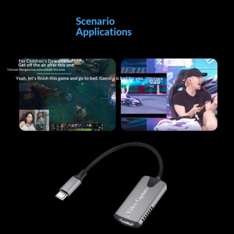 HU-04C 4K Game Streaming Live Broadcast HDMI to Type-C Video Capture Card, HU-04C