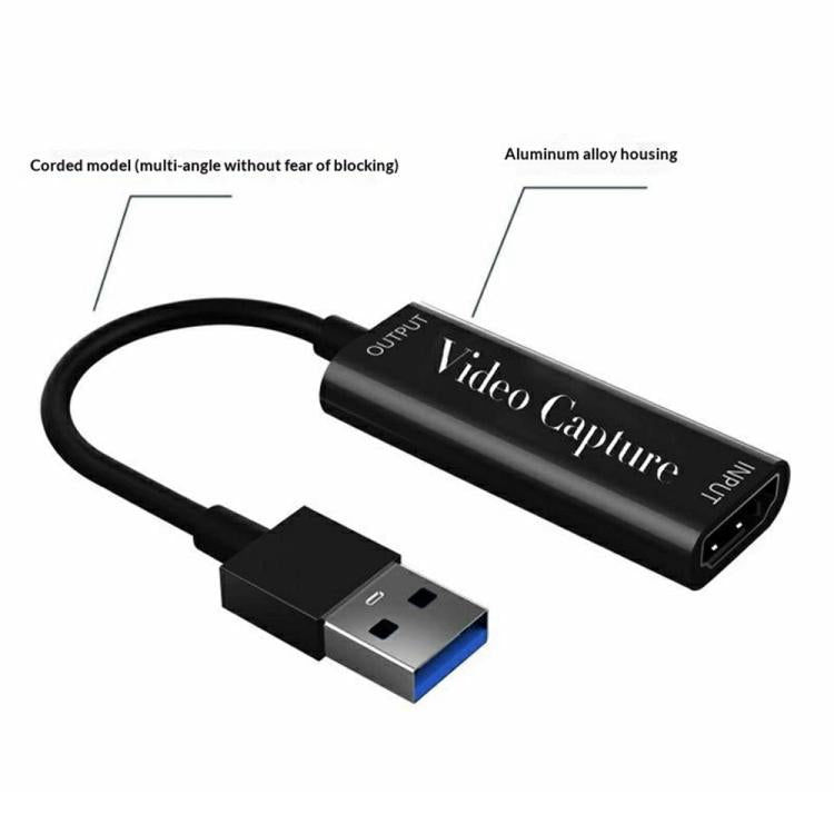 HU-02 HDMI to USB 3.0 Video Capture Card 1080P Game Live Streaming Adapter Cable, HU-02