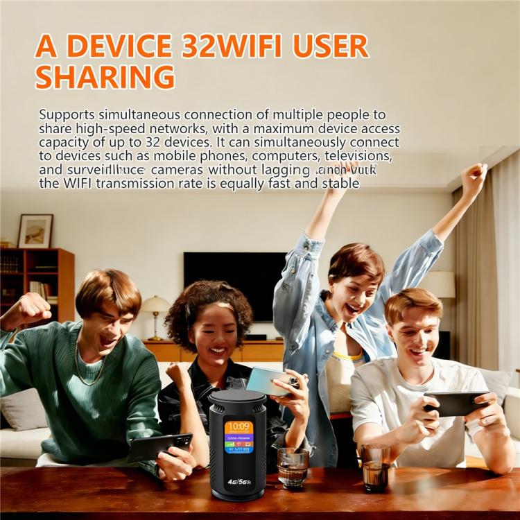 Q52-E Eurasian Version 3000mAh Battery 4G WiFi Router SIM Card Slot WiFi 6 CPE 300Mbps Modem, US Plug, EU Plug