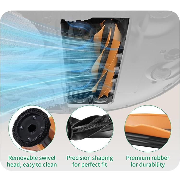 JUNSUNMAY Rubber Main Roller Brush for Dreame X50 Ultra / L50 Ultra / L40s Ultra / Mova 50 Ultra