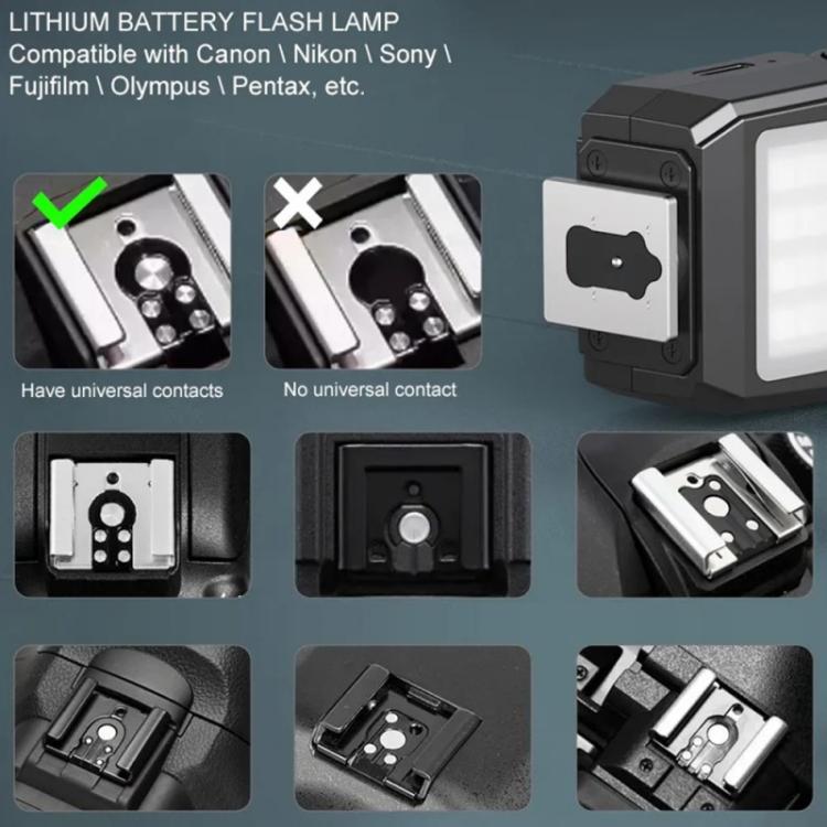 JMARY FM-06R For Camera Mini Flash Fill Light Hot Shoe Mount 300mAh Rechargeable LED Light