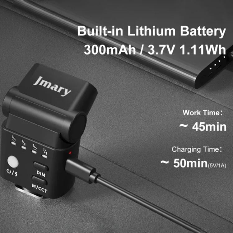 JMARY FM-06R For Camera Mini Flash Fill Light Hot Shoe Mount 300mAh Rechargeable LED Light