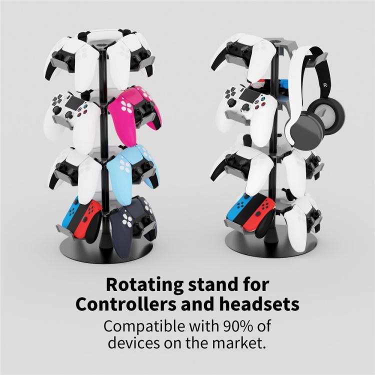 For MicroSoft XBOX / Sony PS5 / Nintendo Switch 360 Degree Rotating 4-Tier Game Controller Stand