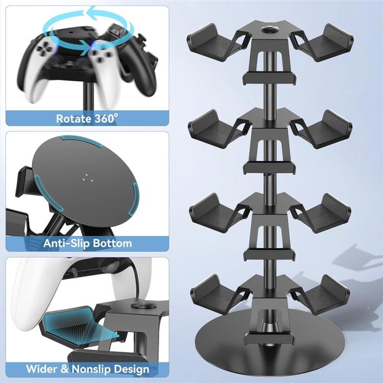 For MicroSoft XBOX / Sony PS5 / Nintendo Switch 360 Degree Rotating 4-Tier Game Controller Stand