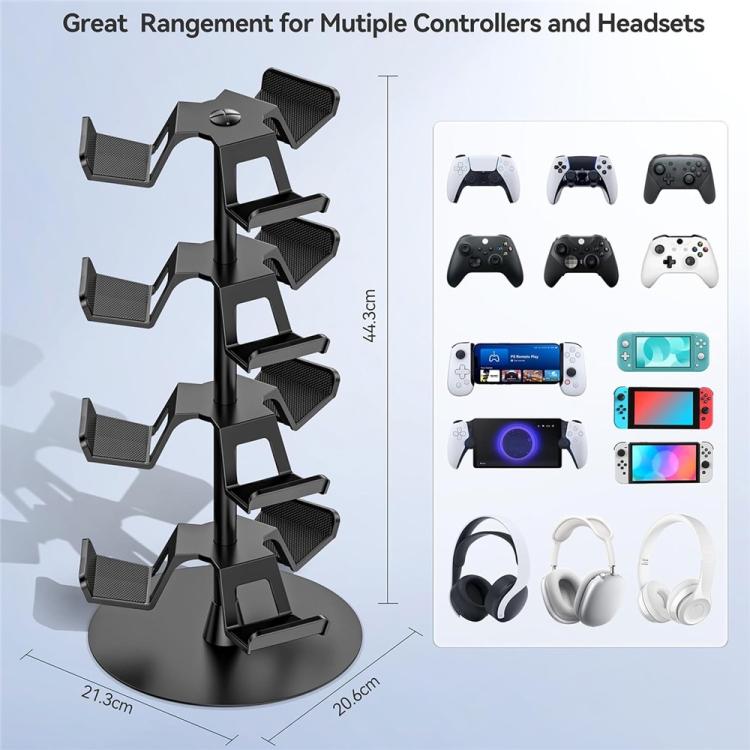 For MicroSoft XBOX / Sony PS5 / Nintendo Switch 360 Degree Rotating 4-Tier Game Controller Stand