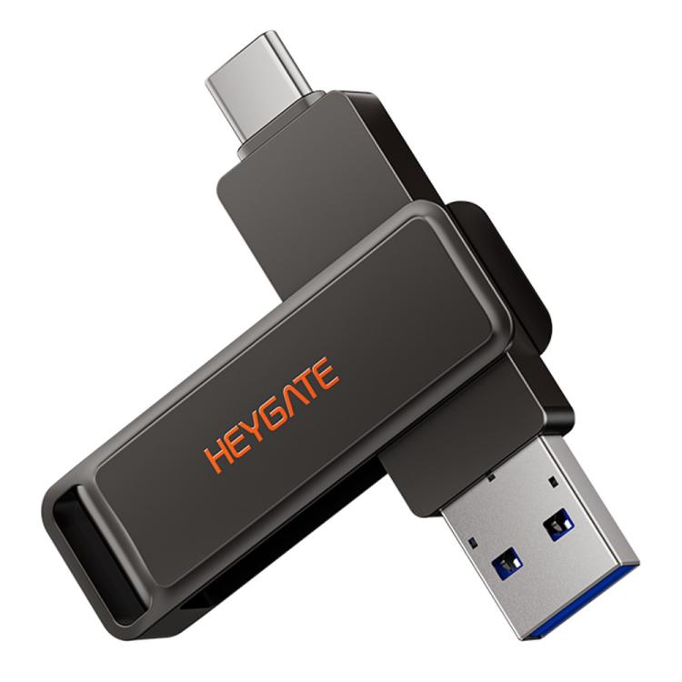 HEYGATE L1 Flash Drive 2 in 1 USB-A + USB-C /Type-C High Speed Memory Stick, 32GB, 64GB, 128GB, 256GB