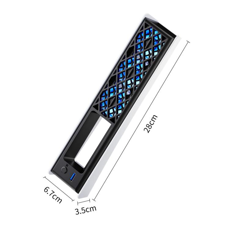 For PS5 Pro/PS5 Slim Rear Temperature-Controlled Cooling Fan Slim Consoles with RGB Lighting