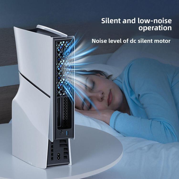For PS5 Pro/PS5 Slim Rear Temperature-Controlled Cooling Fan Slim Consoles with RGB Lighting