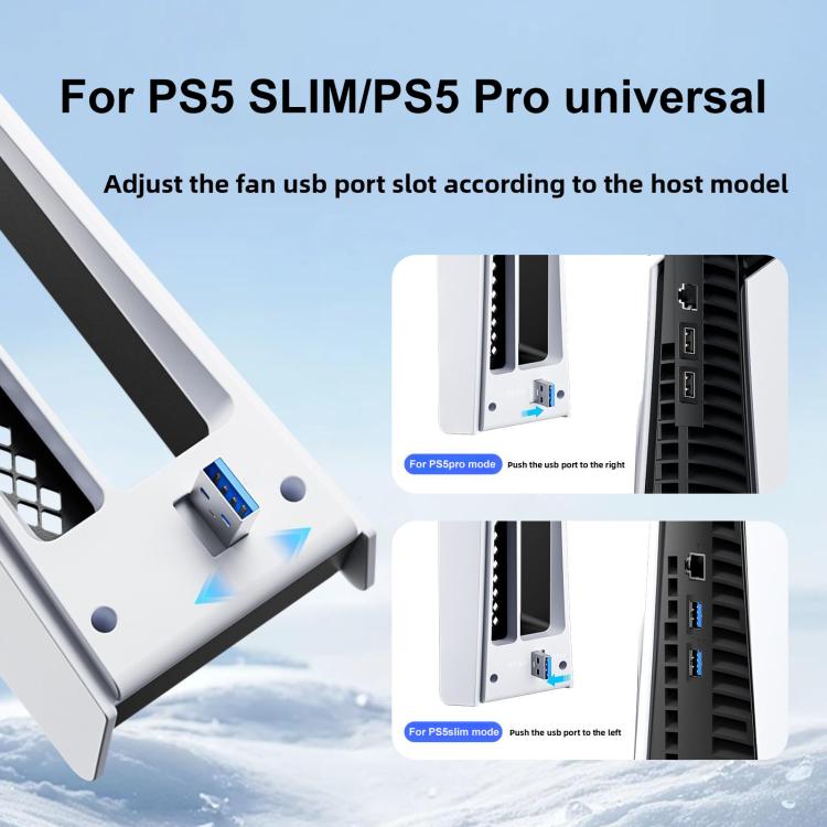 For PS5 Pro/PS5 Slim Rear Temperature-Controlled Cooling Fan Slim Consoles with RGB Lighting