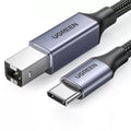 UGREEN US370 80805 USB C to USB B 2.0 Cable Braided Printer Cable, Length: 1m, US370