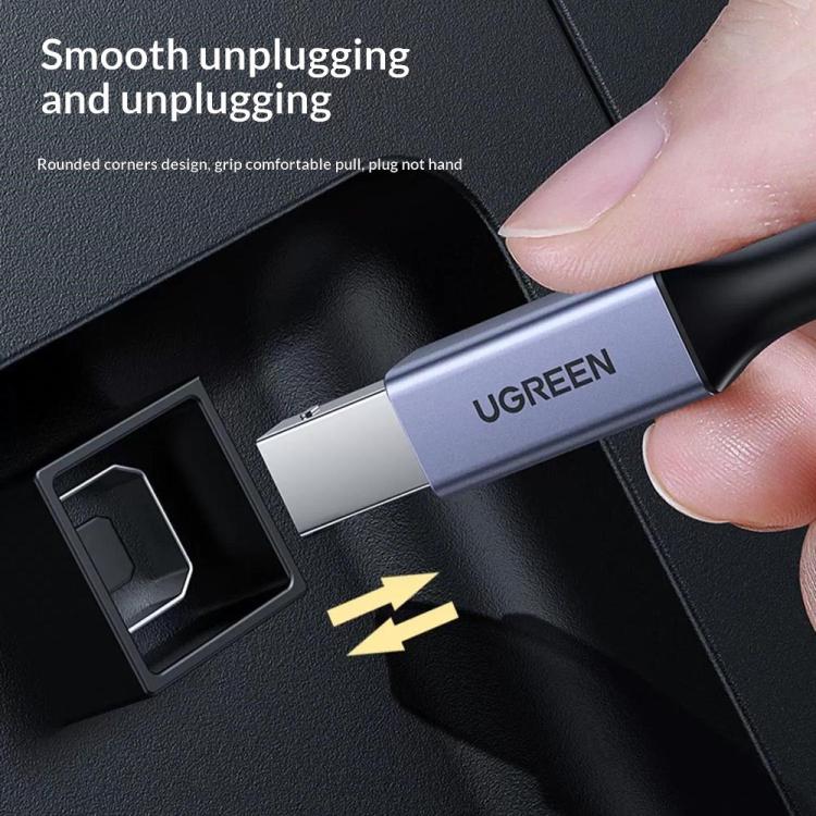 UGREEN US370 80805 USB C to USB B 2.0 Cable Braided Printer Cable, Length: 1m, US370