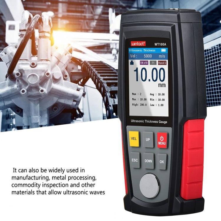 WT100A Digital Ultrasonic Thickness Gauge Meter Tester USB Charging Digital Thickness Metal Tester High Precision, WT100A