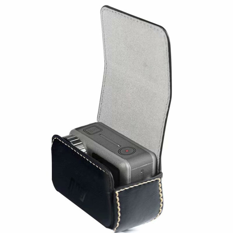Waterproof Mini Leather Case Storage Carrying Box for DJI OSMO Action / GoPro / SJCAM / Xiaomi Mi Jia(Coffee)